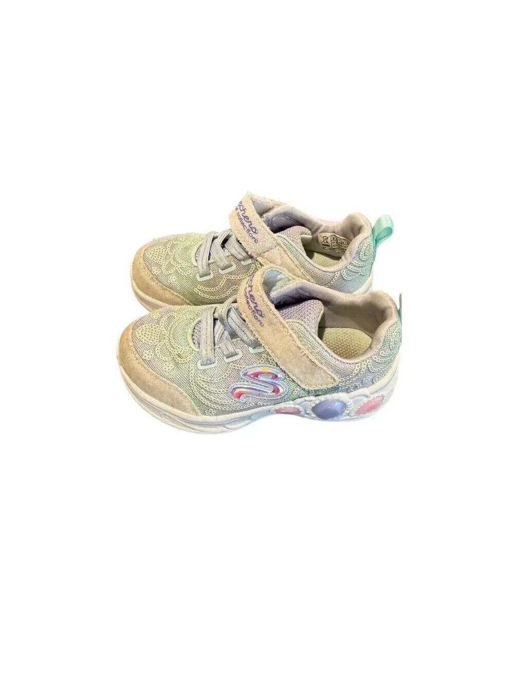 Skechers S-Lights Princess Wishes Light-Up Sneakers Magical Collection sz8